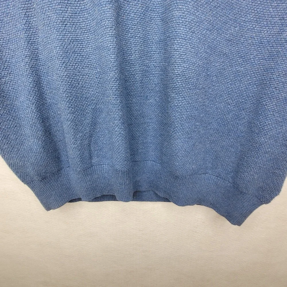 Brooks Brothers V-Neck Sweater Vest Adult Large Blue Cotton Cashmere Blend Mens‎